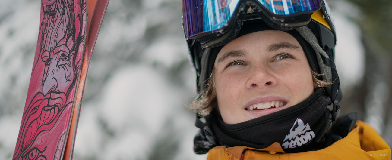 Born to one of the most recognizable families in snowsports, Kai Jones has been skiing in Teton Gravity Research films since the age of 11. At 18 years old, he may be a young veteran, but he’s also just getting started. Jackson, WY. Photo: Nic Alegre