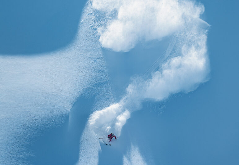 The Ski Journal, #18.4. Featuring Colby Stevenson, Denali, Wyoming Range, First Light Farm, Dustin Satloff Gallerie and much more. Cover: “We arrived in Bella Coola, BC, in March and everyone said, ‘You should have been here last week.’ After waiting out three down days we got a fresh dusting of snow. Before we went out for proper film lines, we got our toes wet and tested conditions with some cold smoke powder turns. Lucy Sackbauer loves pink, so I called her pretty in pink.” Photo: Robin O’Neill