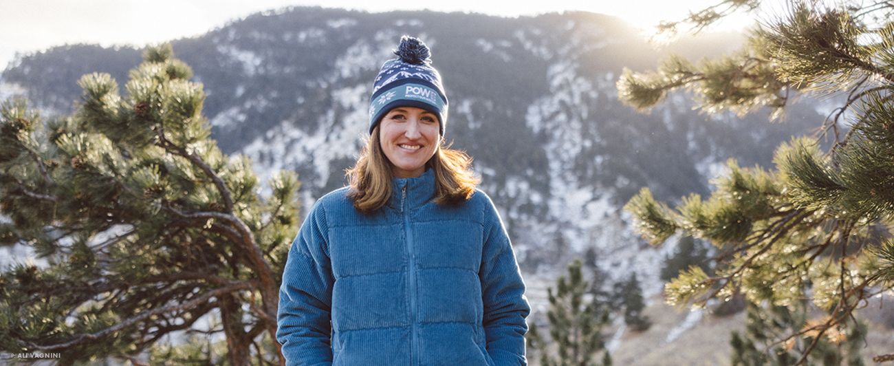 Erin Sprague near her home in Boulder, CO. For the new CEO of Protect Our Winters, fighting climate change is an endurance pursuit. Photo: Ali Vagnini