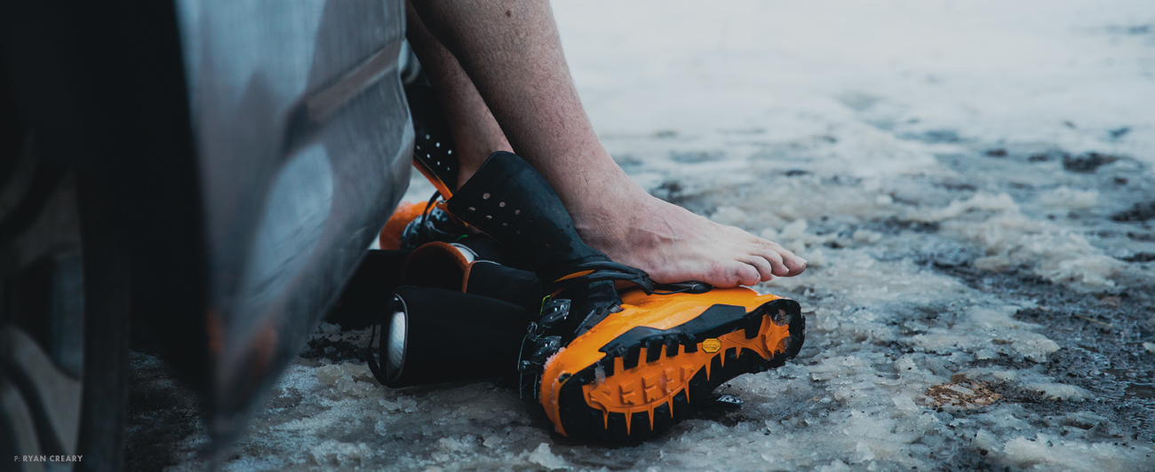 Prime candidates for a set of Toe Jam 2.0 Socks. Mont-Saint-Pierre, QC. Photo: Ryan Creary